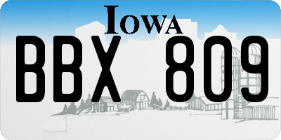 IA license plate BBX809
