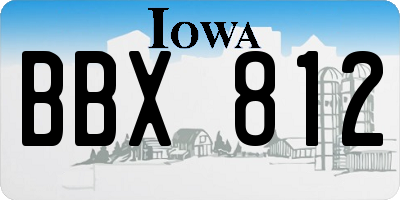 IA license plate BBX812