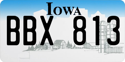 IA license plate BBX813