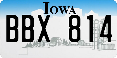 IA license plate BBX814