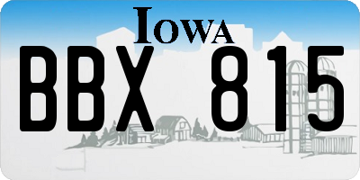 IA license plate BBX815