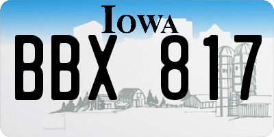 IA license plate BBX817
