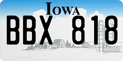 IA license plate BBX818