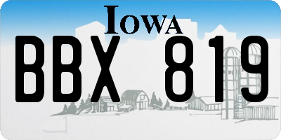 IA license plate BBX819