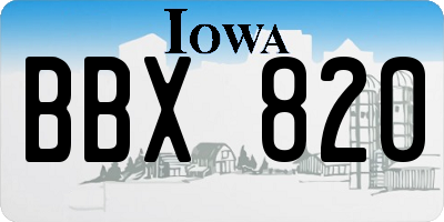 IA license plate BBX820