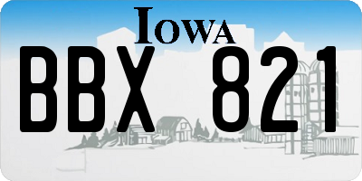 IA license plate BBX821