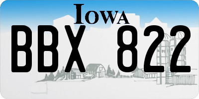 IA license plate BBX822