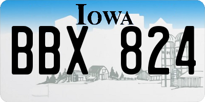 IA license plate BBX824