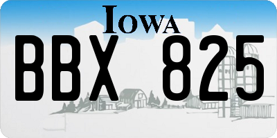 IA license plate BBX825
