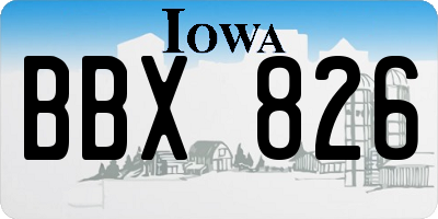 IA license plate BBX826