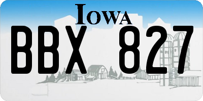 IA license plate BBX827