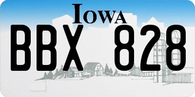 IA license plate BBX828