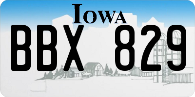IA license plate BBX829