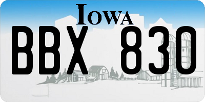 IA license plate BBX830