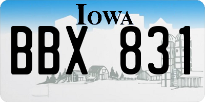 IA license plate BBX831