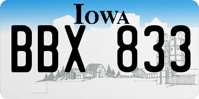 IA license plate BBX833