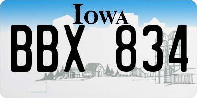 IA license plate BBX834