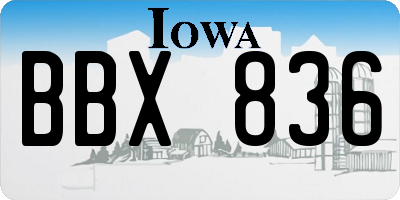 IA license plate BBX836