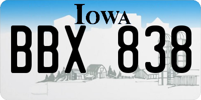 IA license plate BBX838