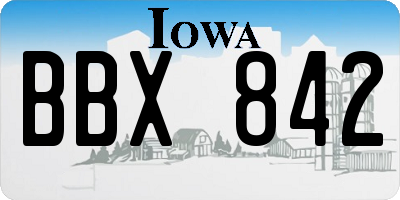 IA license plate BBX842