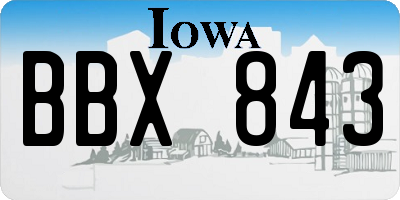 IA license plate BBX843