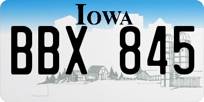 IA license plate BBX845