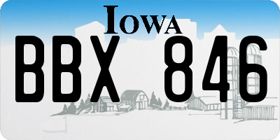 IA license plate BBX846
