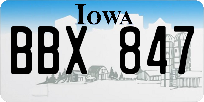 IA license plate BBX847