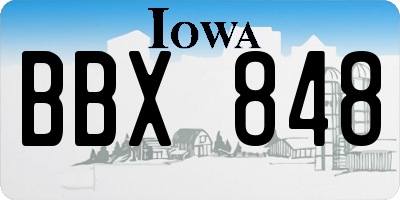 IA license plate BBX848
