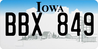IA license plate BBX849
