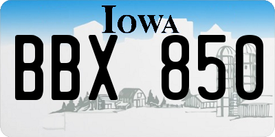 IA license plate BBX850