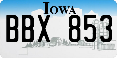 IA license plate BBX853