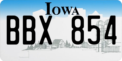 IA license plate BBX854