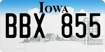 IA license plate BBX855