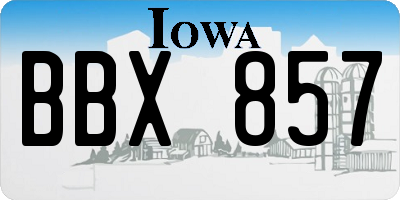 IA license plate BBX857