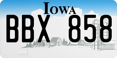 IA license plate BBX858