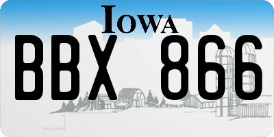 IA license plate BBX866