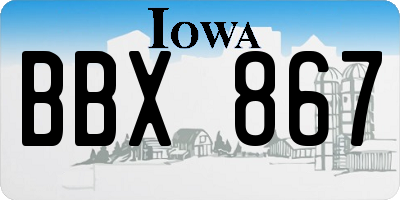 IA license plate BBX867