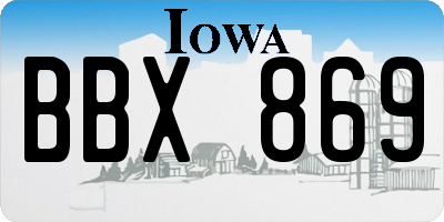 IA license plate BBX869