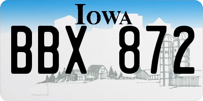 IA license plate BBX872