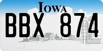 IA license plate BBX874