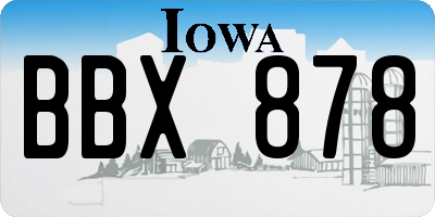 IA license plate BBX878