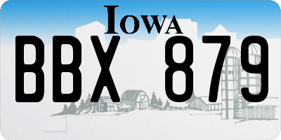 IA license plate BBX879