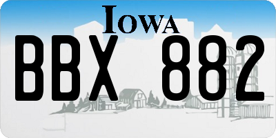 IA license plate BBX882