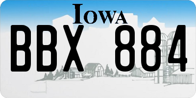 IA license plate BBX884
