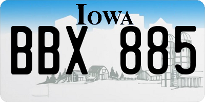 IA license plate BBX885