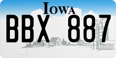 IA license plate BBX887