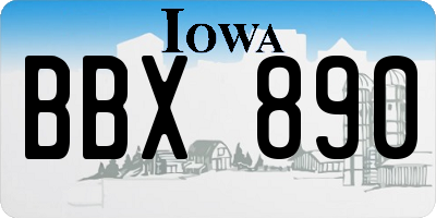 IA license plate BBX890