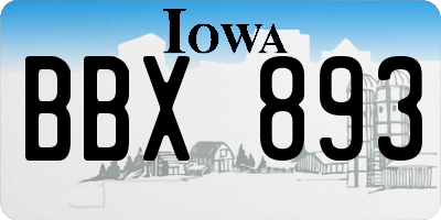 IA license plate BBX893