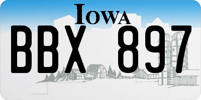 IA license plate BBX897